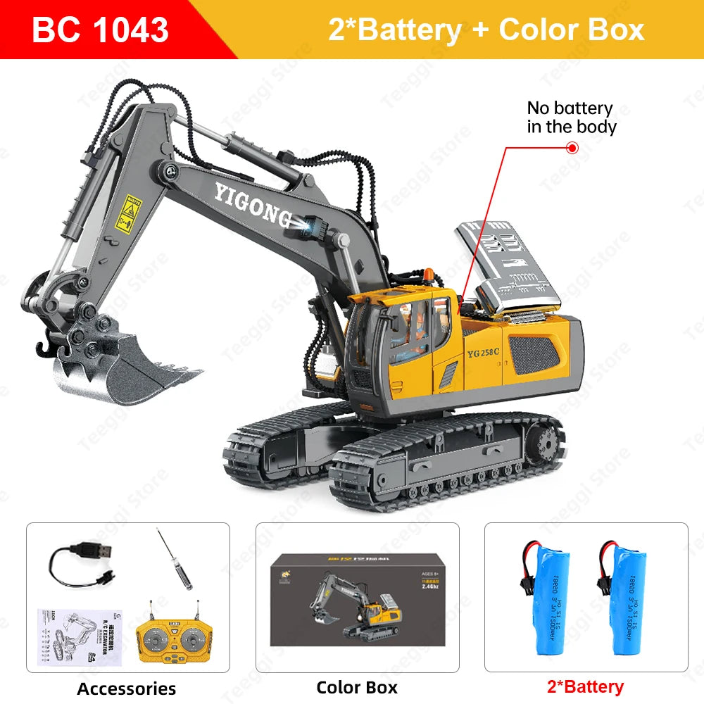 Camion de Chantier Télécommandé 1:20 – Pelleteuse, Bulldozer ou Benne RC