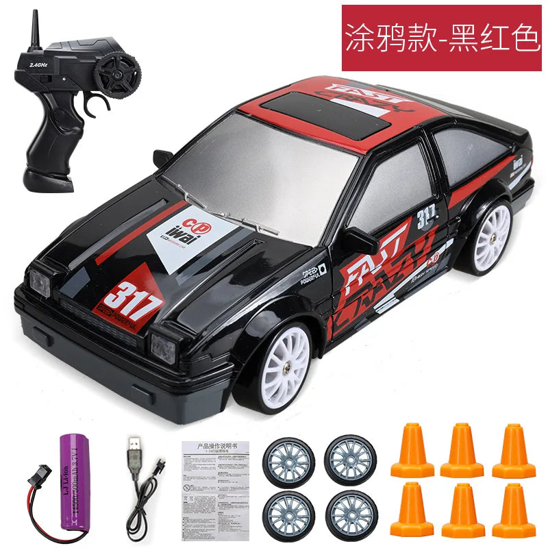 Voiture RC Drift 4x4 Haute Vitesse 2.4G – Modèle AE86/GTR Télécommandé