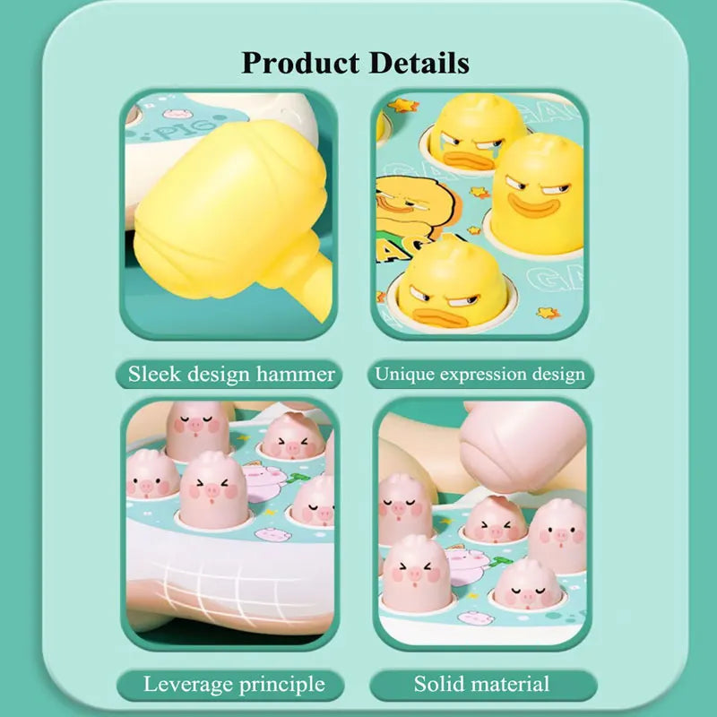 Jeu d’Éveil Montessori avec Marteau – Canard, Grenouille ou Cochon