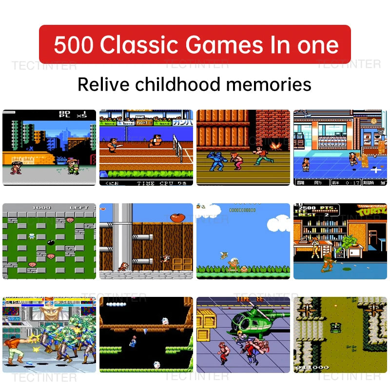 Console de Jeux Rétro Portable 8-Bit – 500 Jeux Intégrés