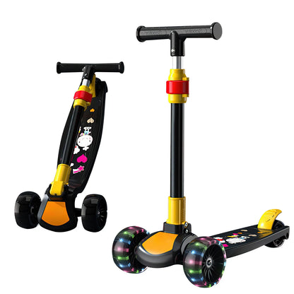 Trottinette enfant 3 roues à motifs graffiti – Réglable et lumineuse
