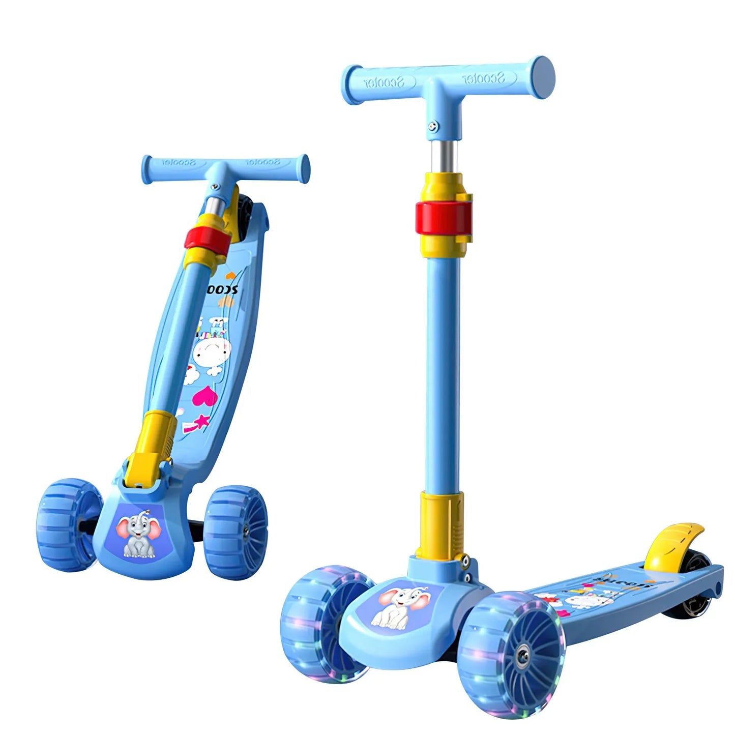 Trottinette enfant 3 roues à motifs graffiti – Réglable et lumineuse