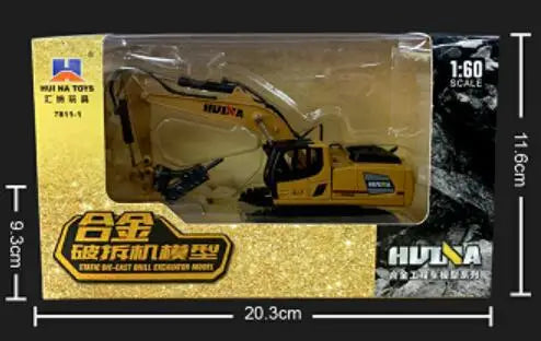 Véhicule de Chantier Métallique 1:60 – Mini Modèle Réaliste en Alliage