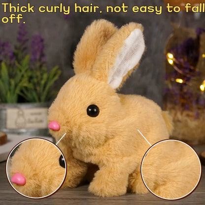 Lapin Interactif Électrique – Peluche qui Marche et Remue les Oreilles