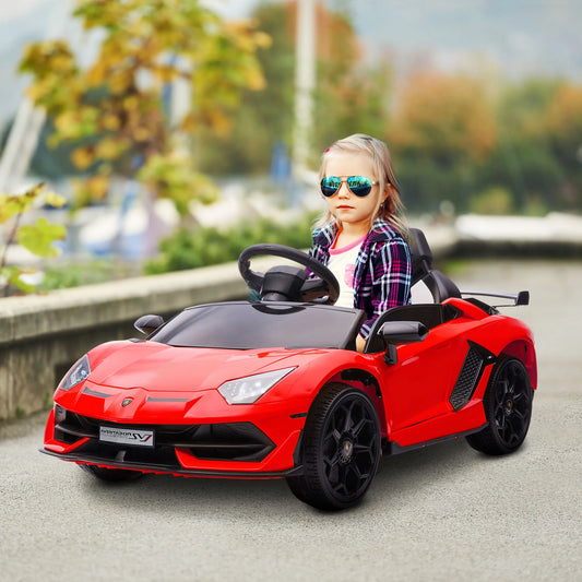 Voiture Électrique Enfant HOMCOM Lamborghini Officielle – 12V avec Musique, Phares et Portes Papillon