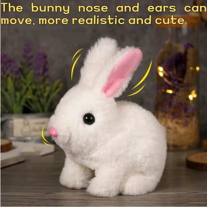 Lapin Interactif Électrique – Peluche qui Marche et Remue les Oreilles