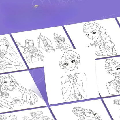 Livre de Coloriage Demon Hunter K-Pop – Cadeau Créatif pour Enfants et Adolescents