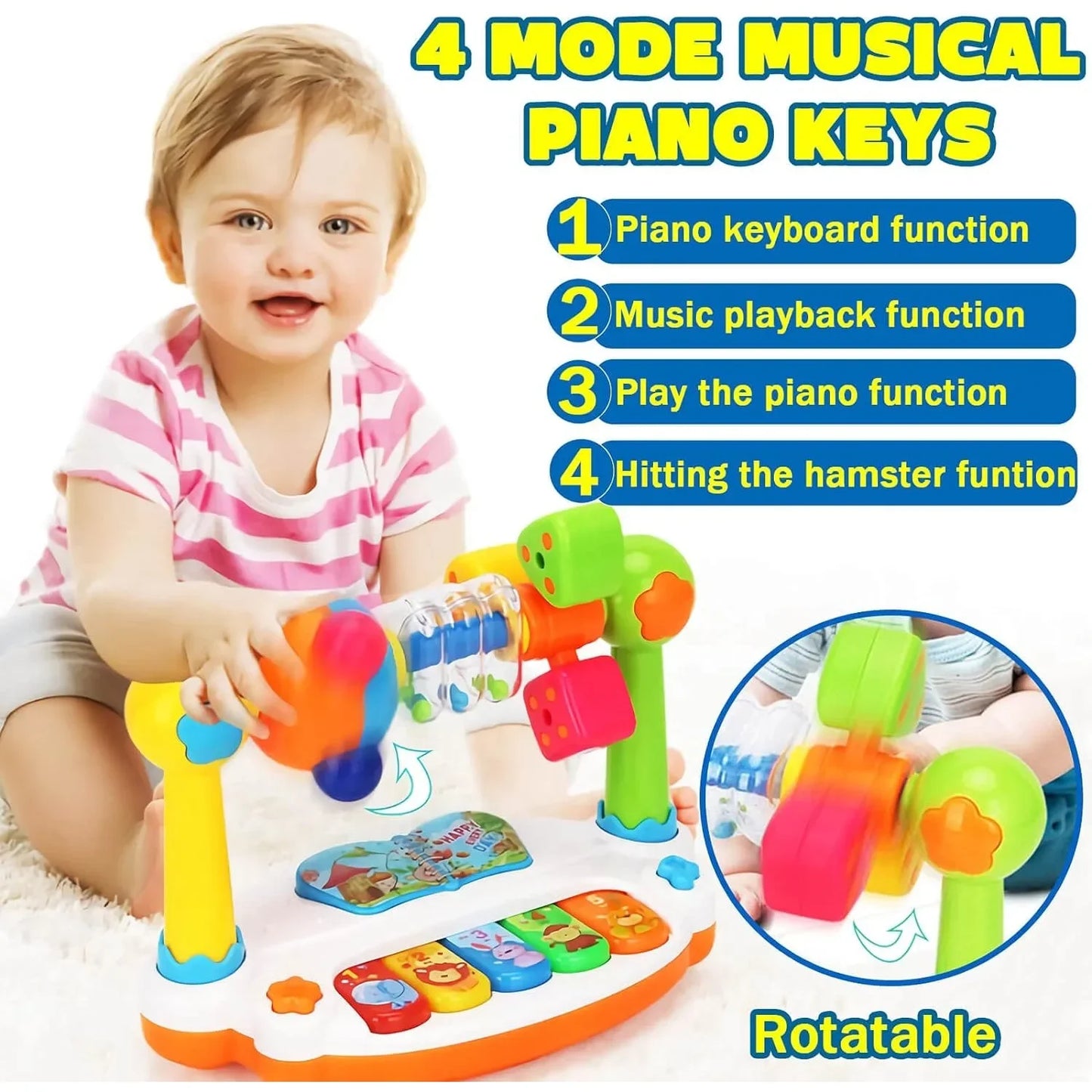 Piano Musical Rotatif pour Bébé