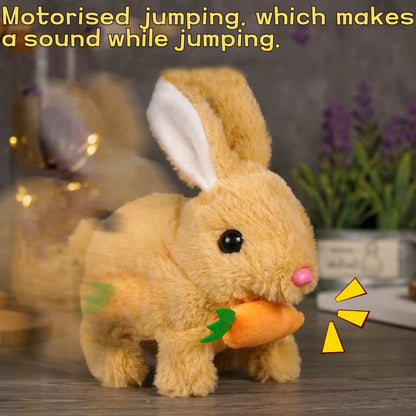 Lapin Interactif Électrique – Peluche qui Marche et Remue les Oreilles