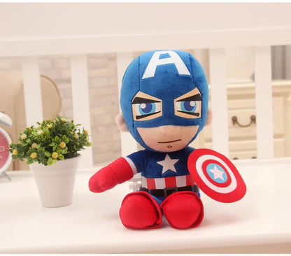 Peluche Héros Marvel 27 cm – Spiderman, Iron Man ou Captain America