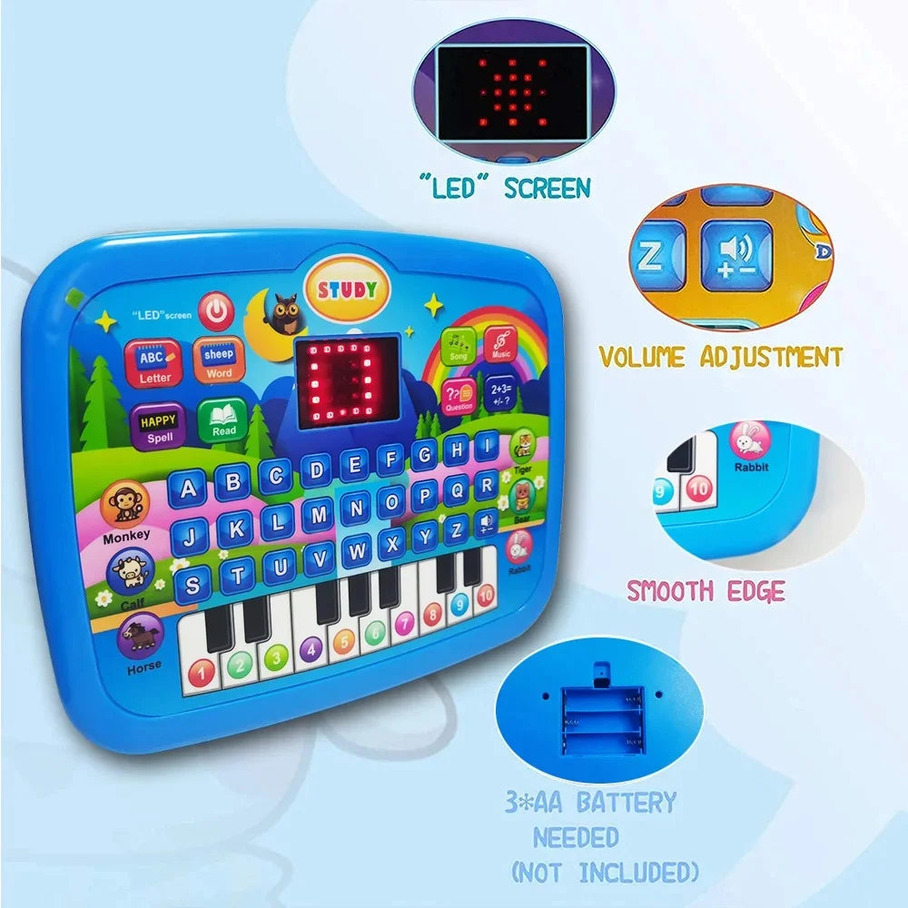 Tablette Éducative LED pour Enfants ( Anglais)– Apprentissage des Lettres, Chiffres et Musique