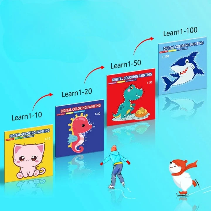 Livre de Dessin et d’Apprentissage – Cahier de Gribouillage et de Chiffres pour Enfants