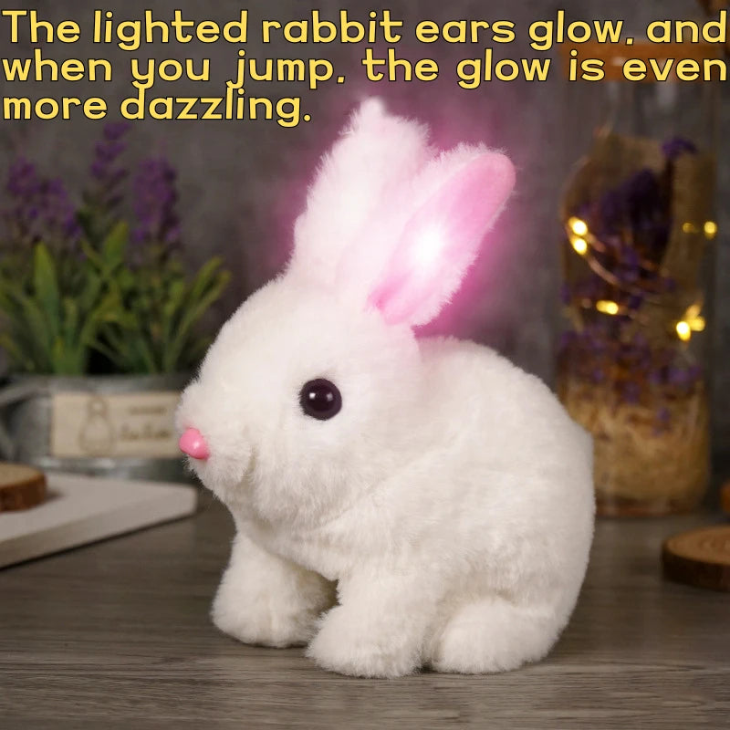 Lapin Interactif Électrique – Peluche qui Marche et Remue les Oreilles