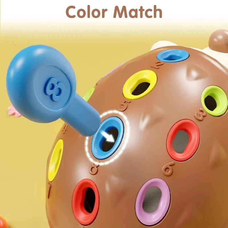 Hérisson Sensoriel Montessori – Jouet d’Éveil et de Motricité Fine pour Enfants