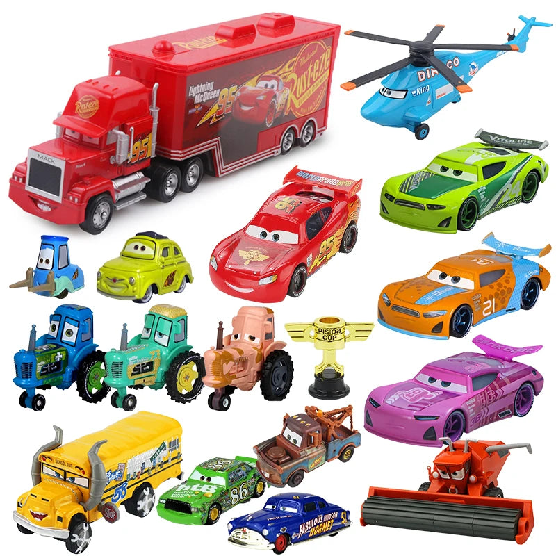 Voitures Disney Pixar Cars 2 & 3 – Modèles Diecast 1:55 Lightning McQueen, Mack, Mater et Plus