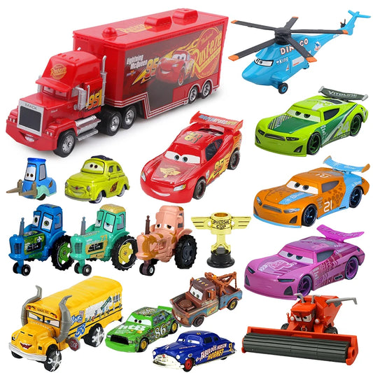 Voitures Disney Pixar Cars 2 & 3 – Modèles Diecast 1:55 Lightning McQueen, Mack, Mater et Plus
