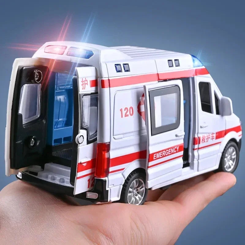 Mini Voiture Métal 1:32 – Police, Pompier ou Ambulance