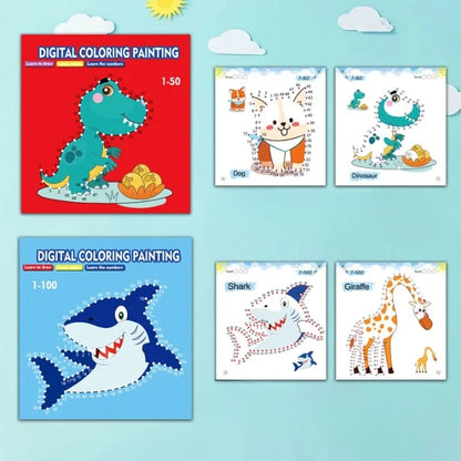 Livre de Dessin et d’Apprentissage – Cahier de Gribouillage et de Chiffres pour Enfants