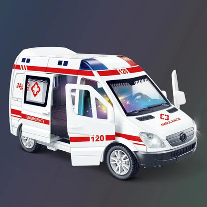 Mini Voiture Métal 1:32 – Police, Pompier ou Ambulance