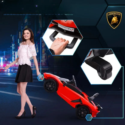 Voiture Électrique Enfant HOMCOM Lamborghini Officielle – 12V avec Musique, Phares et Portes Papillon