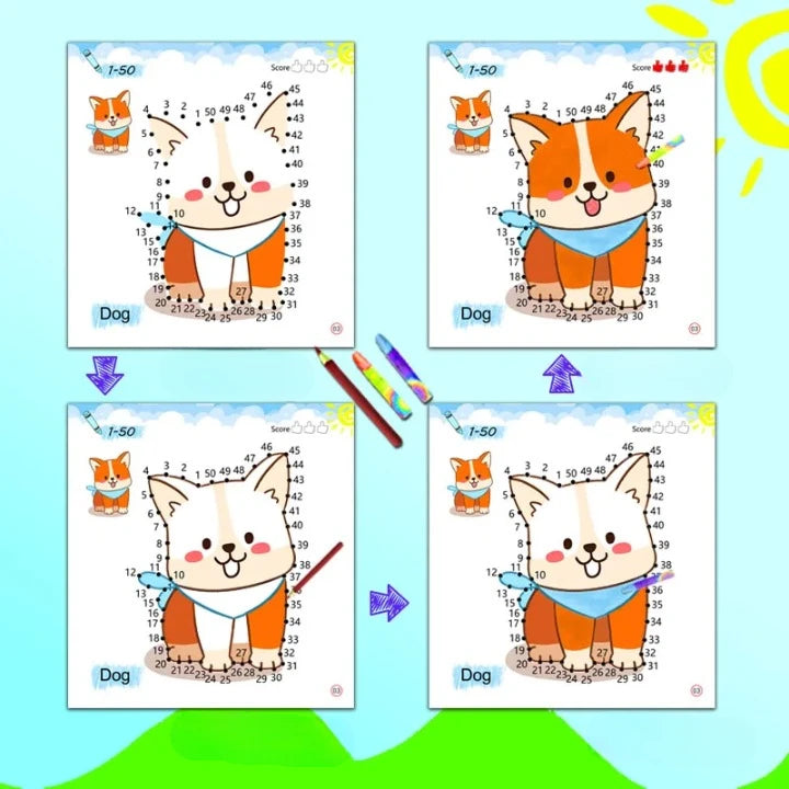 Livre de Dessin et d’Apprentissage – Cahier de Gribouillage et de Chiffres pour Enfants