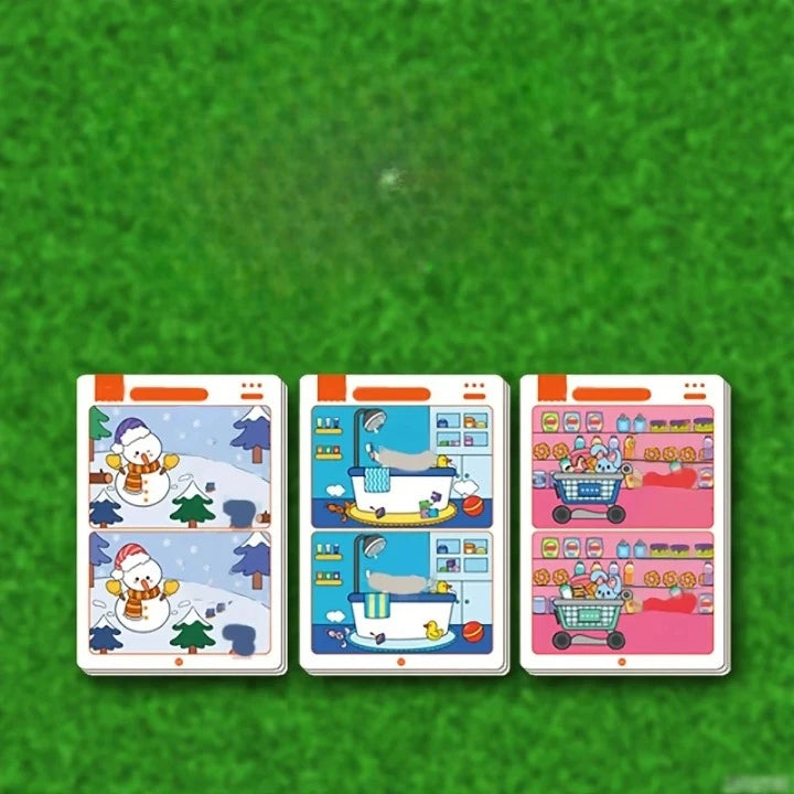 Jeu Éducatif d’Observation et de Concentration – Feuilles Réutilisables Effaçables