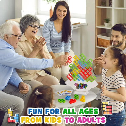 Jeu d’Équilibre en Blocs – Tour Tétris à Empiler pour Enfants et Adultes