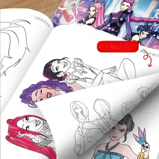 Livre de Coloriage Demon Hunter K-Pop – Cadeau Créatif pour Enfants et Adolescents