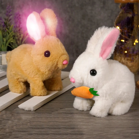 Lapin Interactif Électrique – Peluche qui Marche et Remue les Oreilles