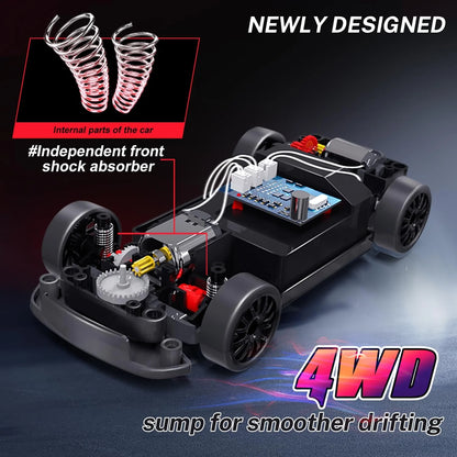 Voiture RC Drift 4x4 avec Phares LED – 1:24, 20 km/h, Télécommande 2.4GHz