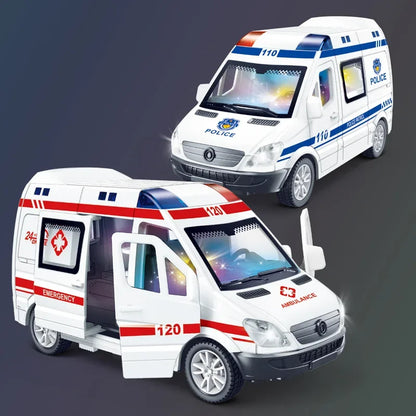 Mini Voiture Métal 1:32 – Police, Pompier ou Ambulance