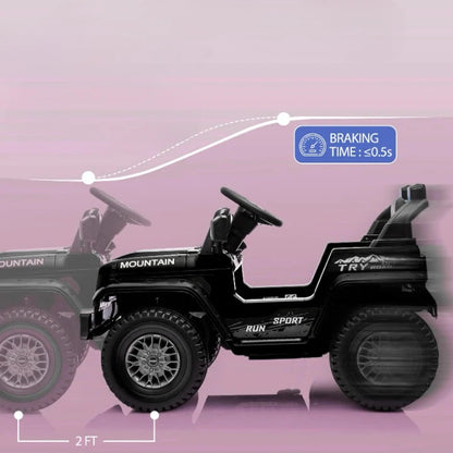 Voiture Électrique Enfant 12V avec Télécommande, Bluetooth, Musique et Phares LED