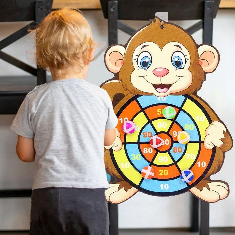 Jeu de Fléchettes Éducatif pour Enfants – Cible en Tissu avec Balles Velcro